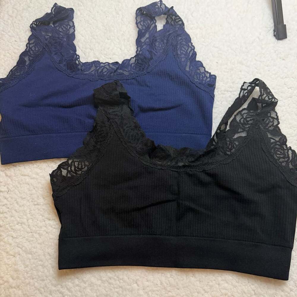 Pink Victoria's Secret Lace Bralette Size L 2 Pack